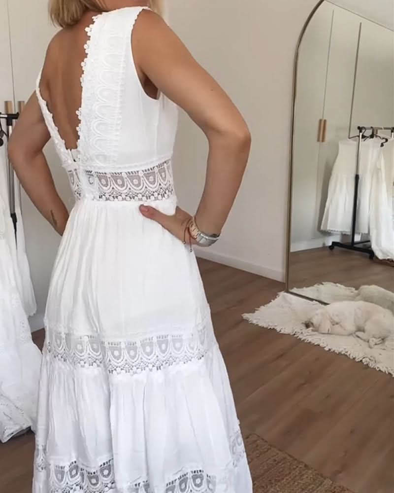 ROSA™ - Vestido de Encaje con Escote en V