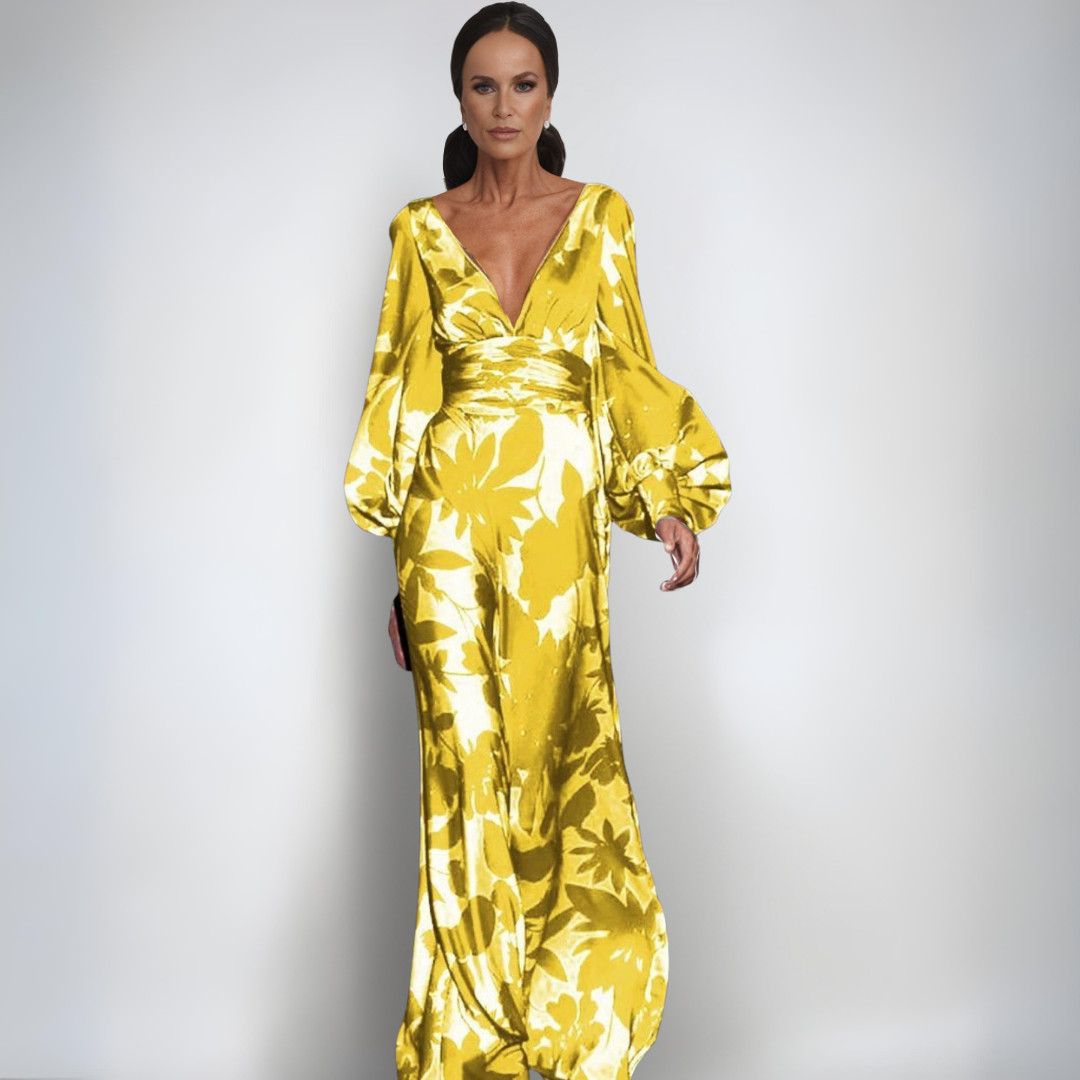 Alisa | Vestido de Satén Elegante con Flores