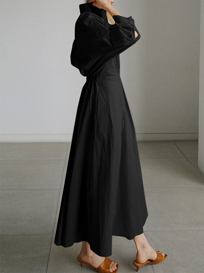 Clemence | Elegante Vestido Midi con Cierre de Botones