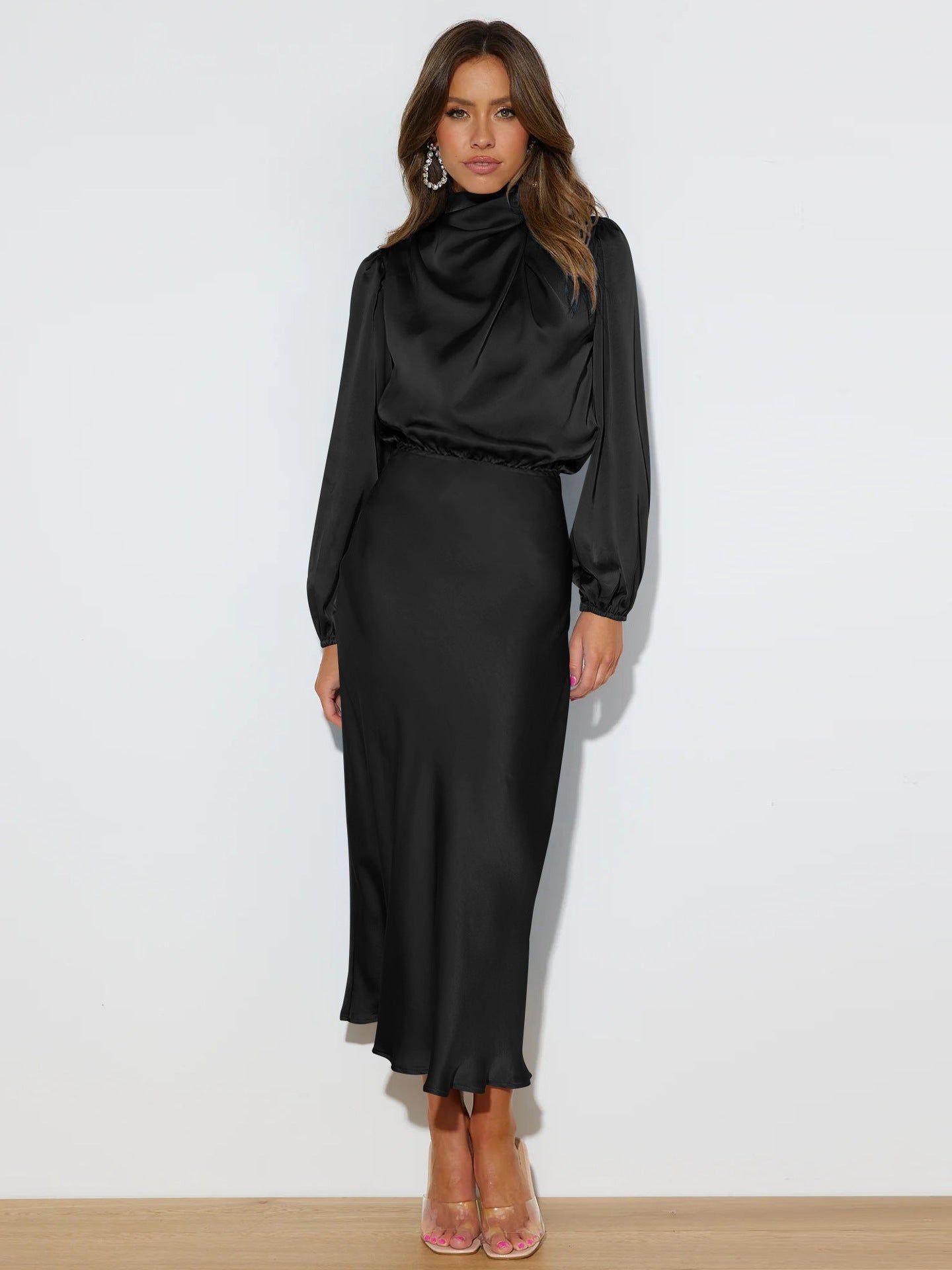 Isabella | Elegante vestido midi de satén