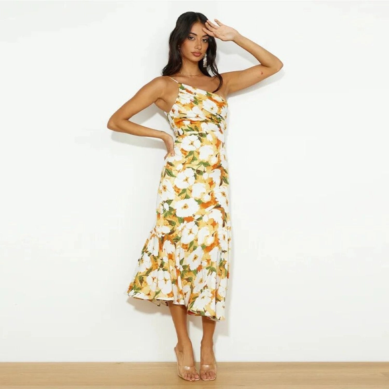 Diane | Vestido de Flores Satino