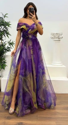 Daniela - Impresionante Vestido Maxi Off Shoulder