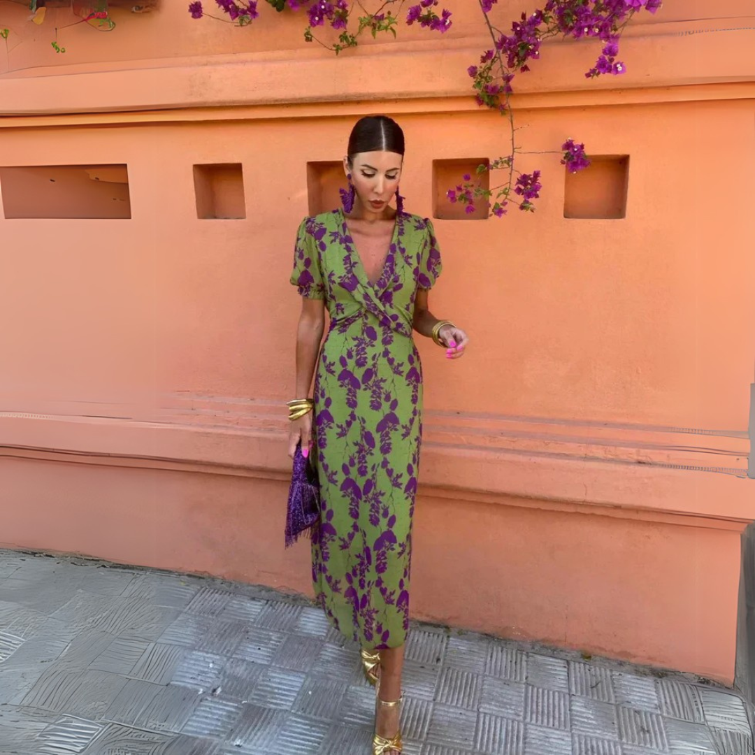 Danielle™ — Vestido Midi con Estampado de Flores