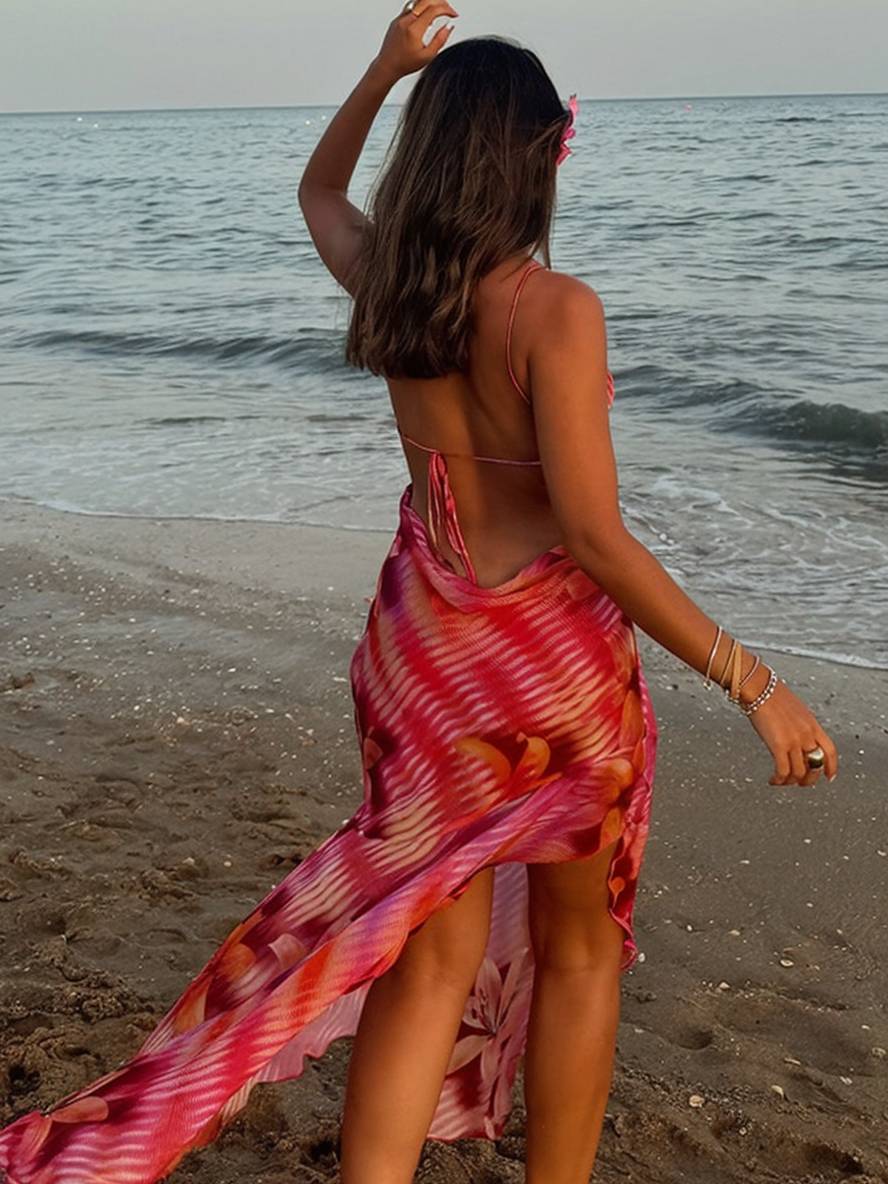 VESTIDO MAXI SIN ESPALDA FLORAL IRREGULAR ISLA