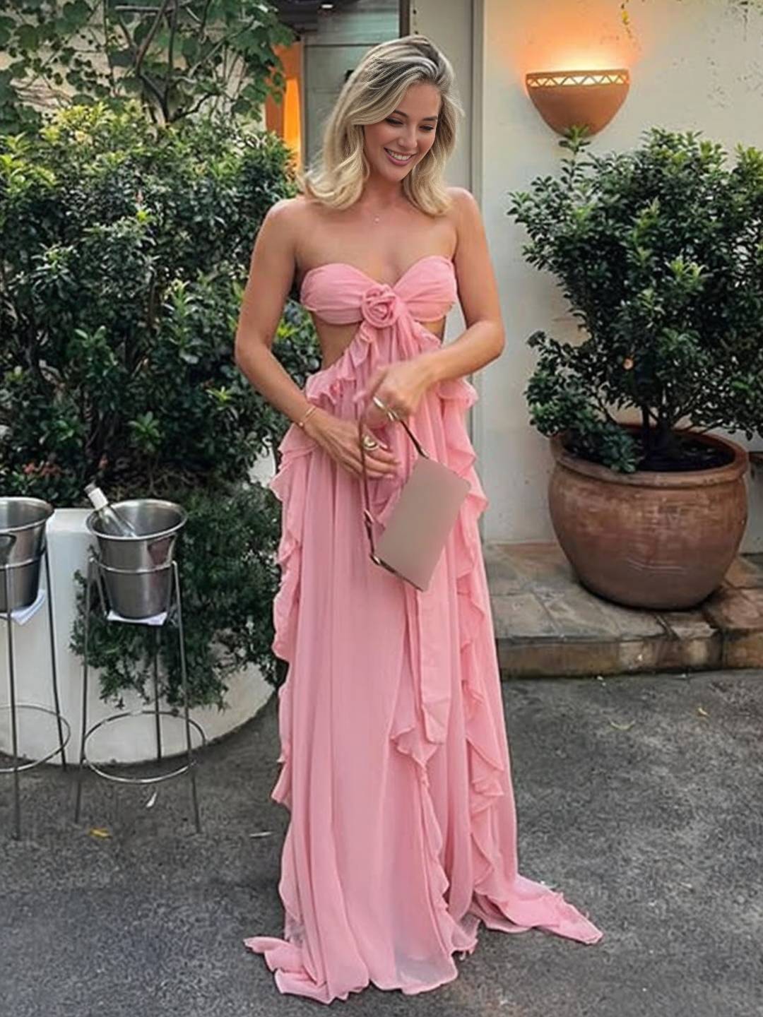 MIREYA Vestido Maxi de Chifón Floral