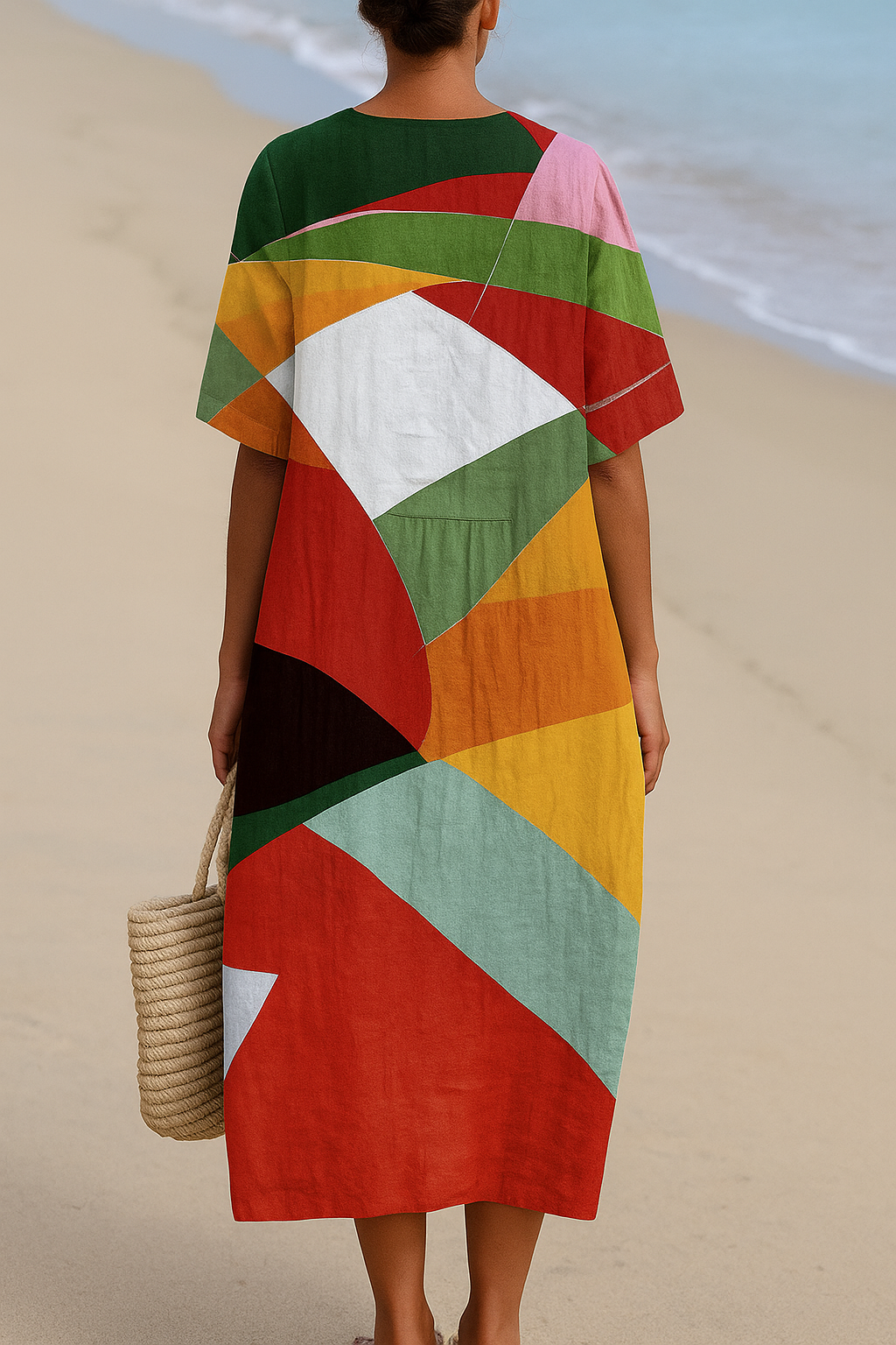 Solène II | Vestido de patchwork multicolor