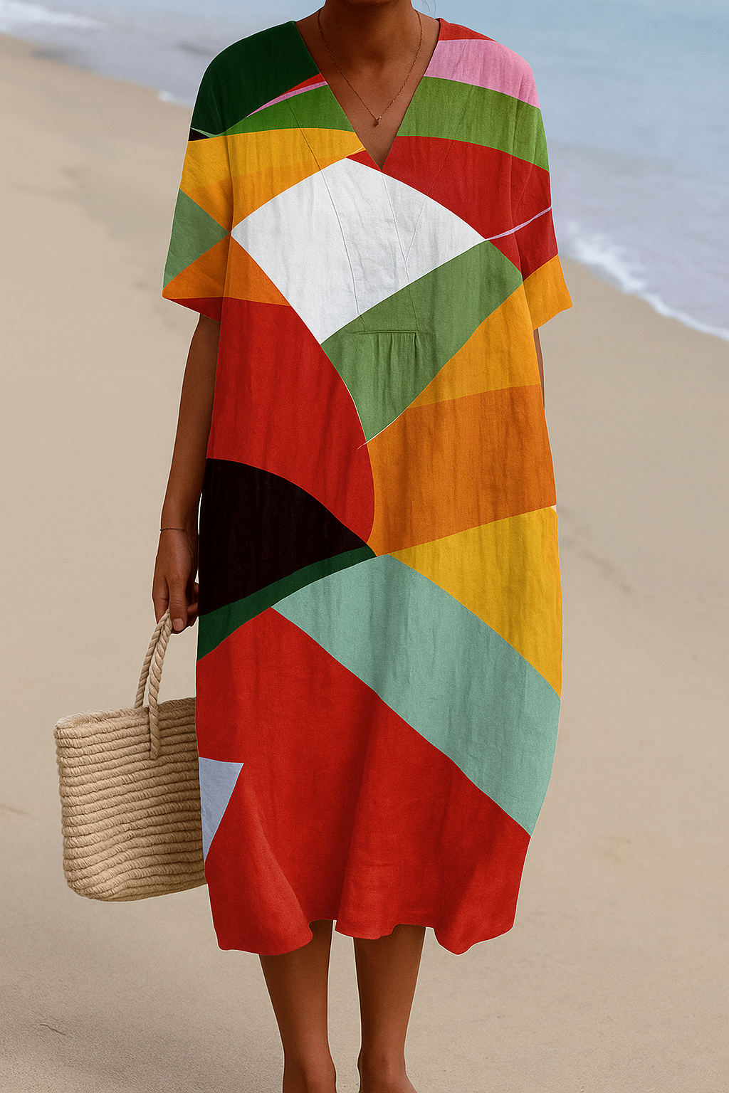 Solène II | Vestido de patchwork multicolor