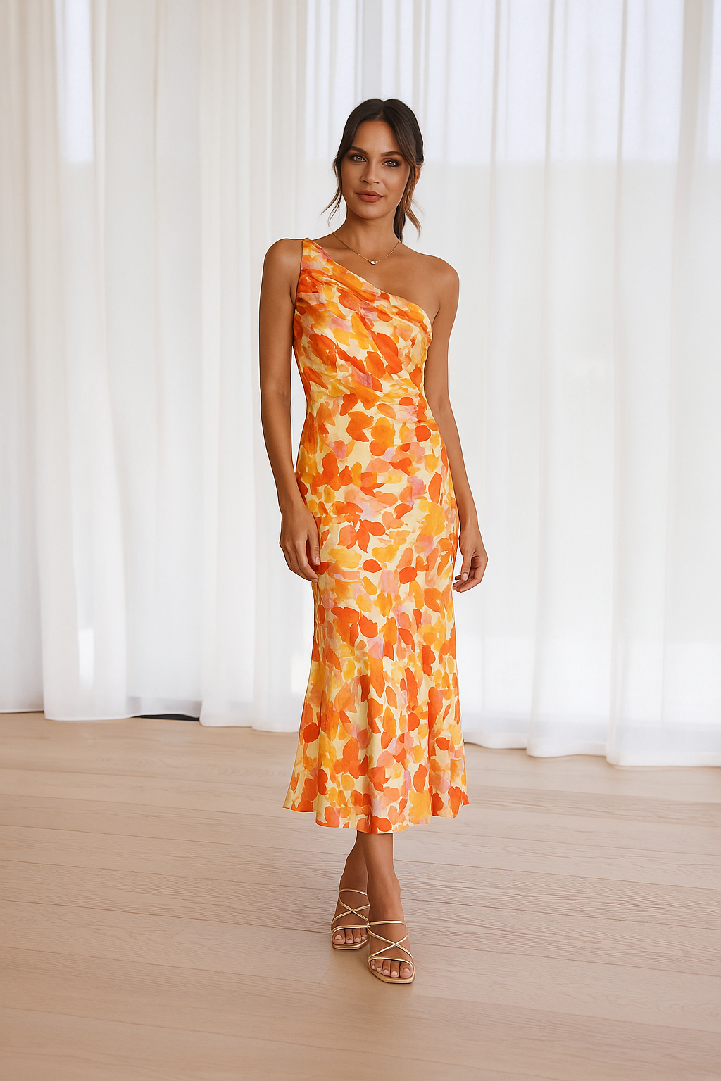 Diane | Vestido de Flores Satino