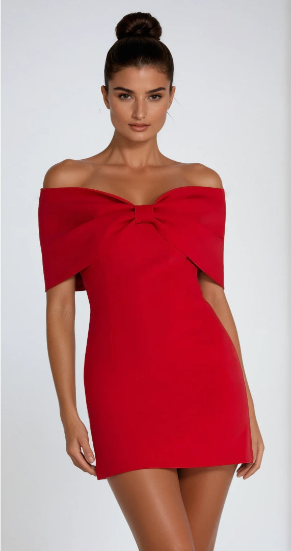 Vestido Amore Fiocco – Elegancia Off-Shoulder
