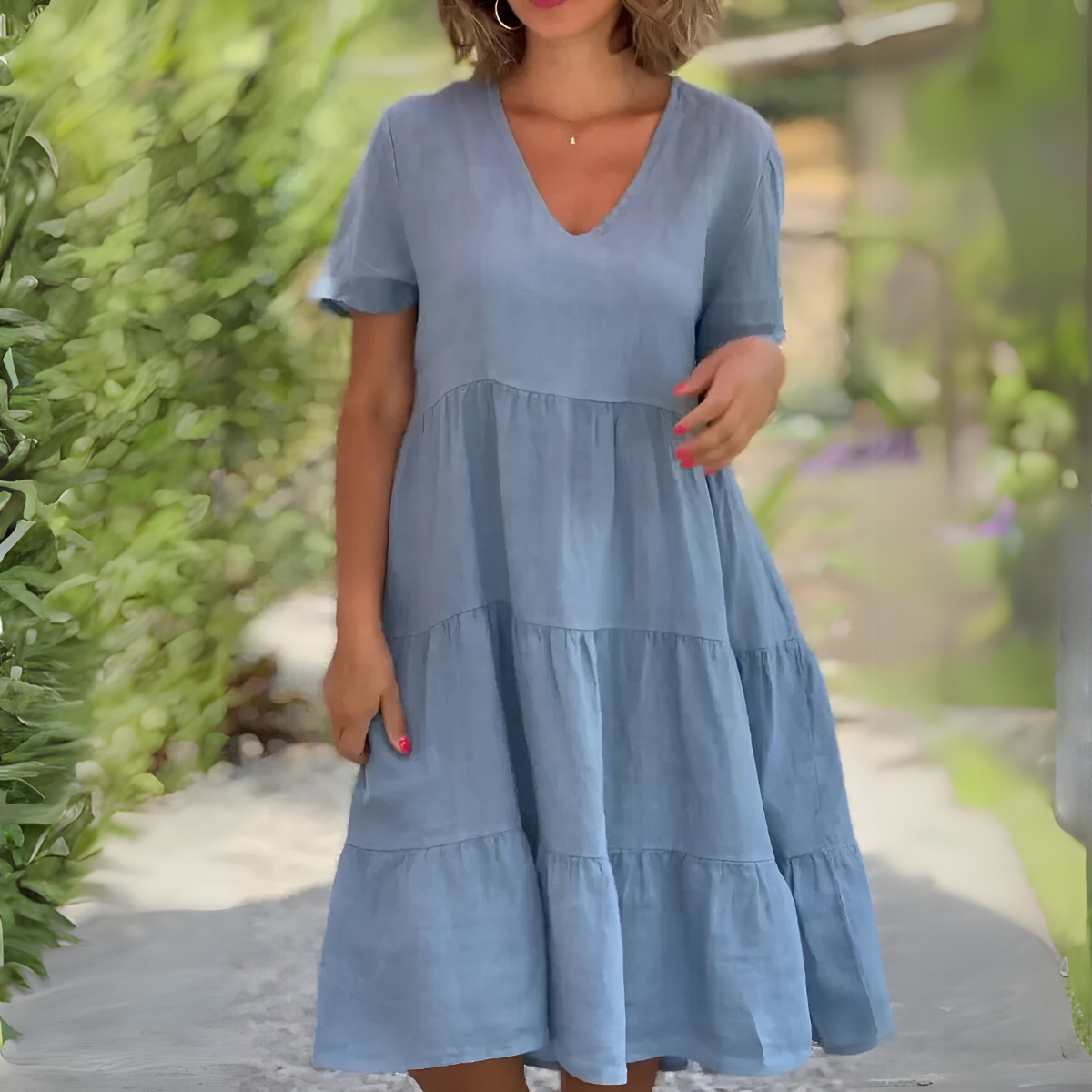 Luce | Vestido fluido con cuello en V