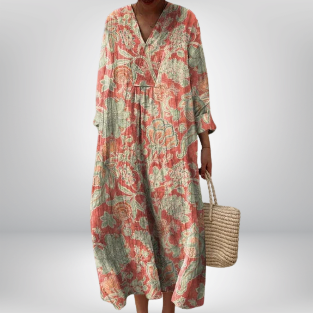 Elin | Vestido Vintage con Estampado Floral
