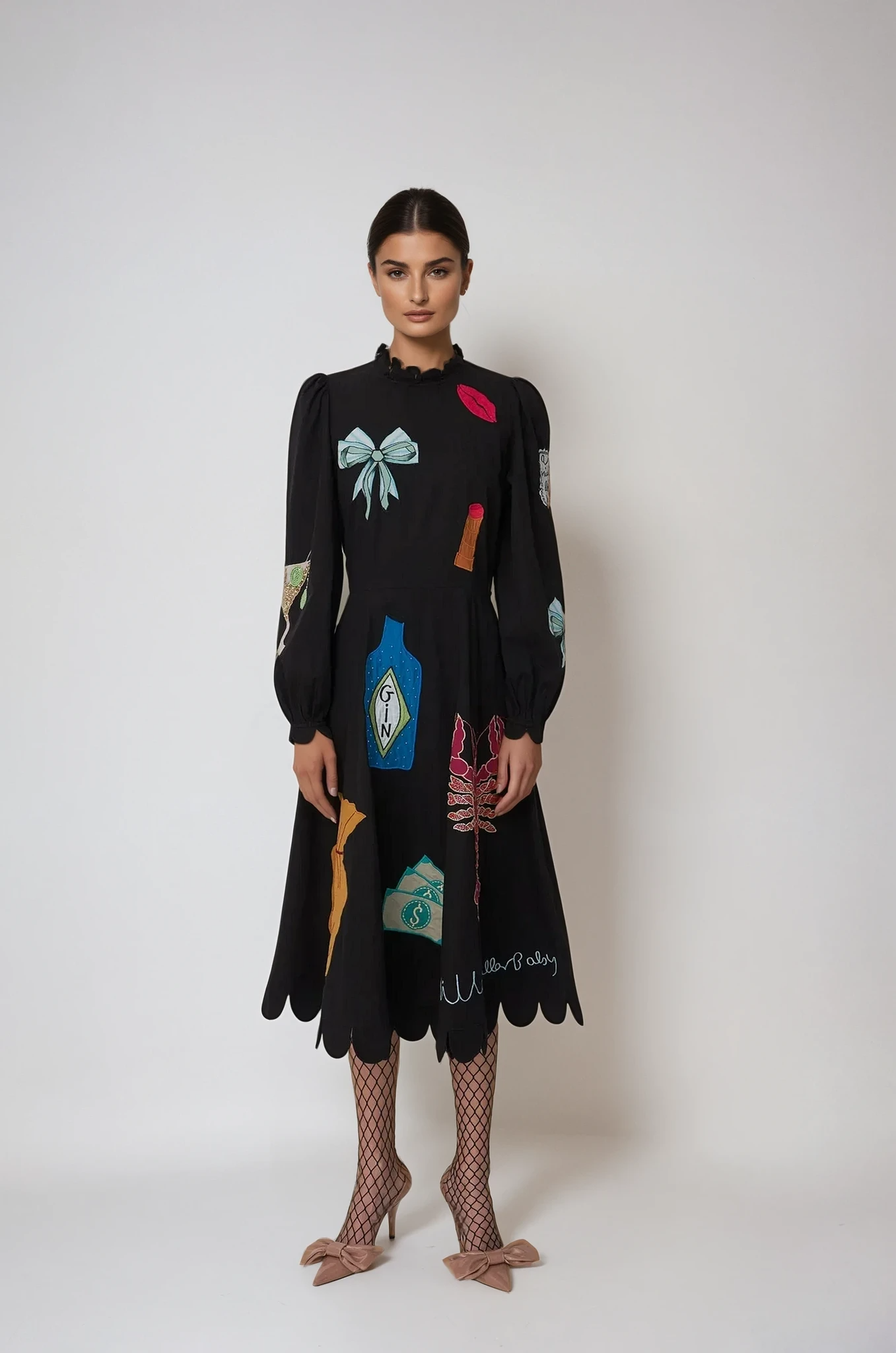Vestido Midi Crustacea con Conchas
