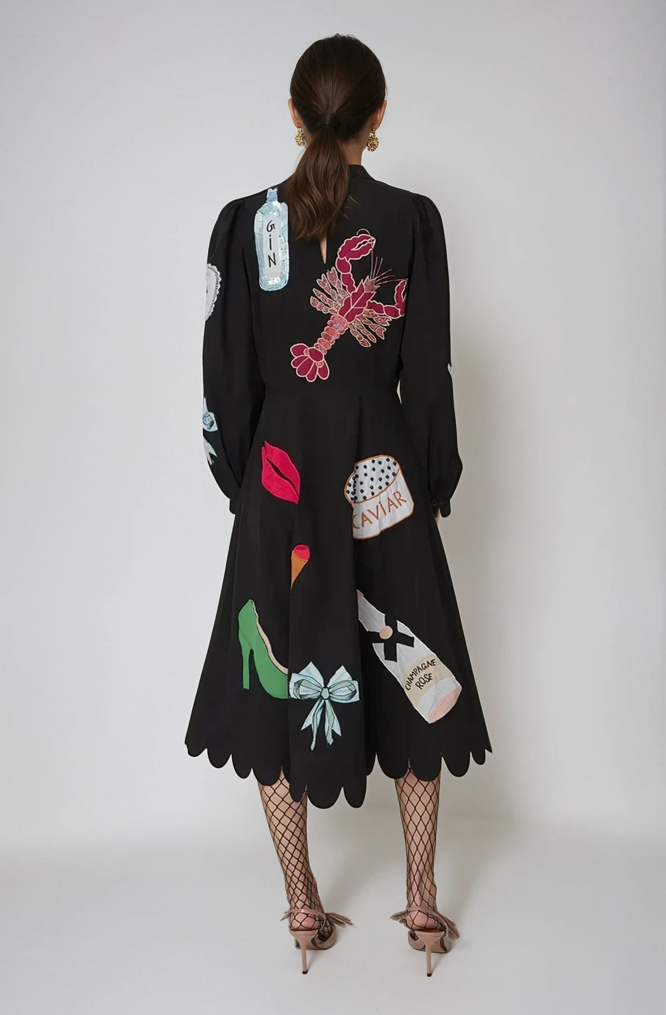 Vestido Midi Crustacea con Conchas