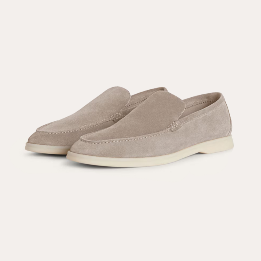 Refined Suede Loafers – Beige Sable