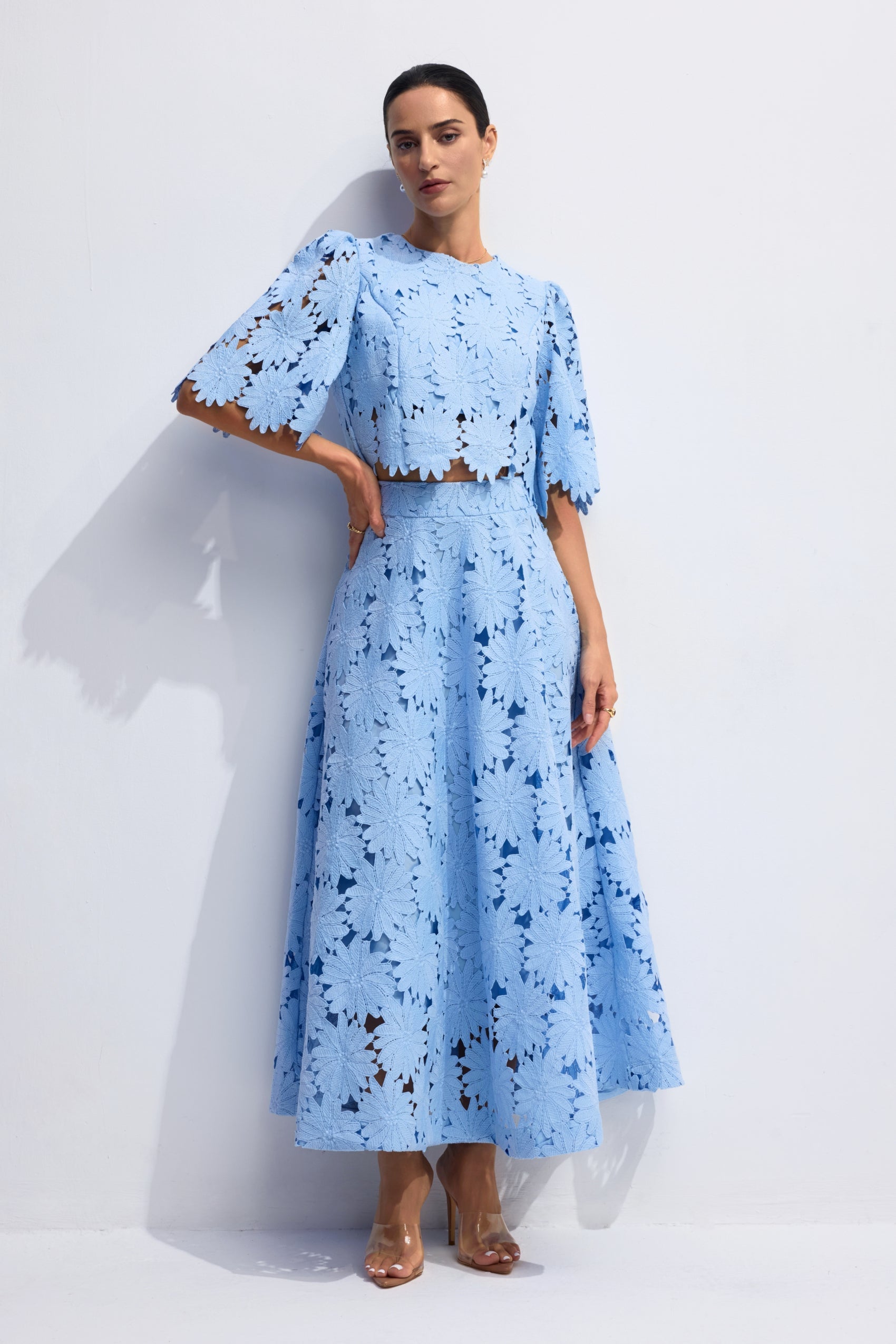 Conjunto de Top de Encaje y Falda Larga LIORAÉ