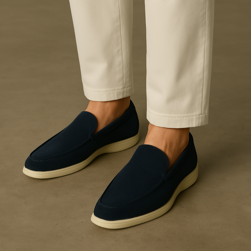 Refined Suede Loafers – Marineblauw