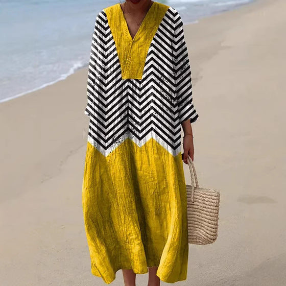 Yasmina | Vestido Zigzag Contrastado