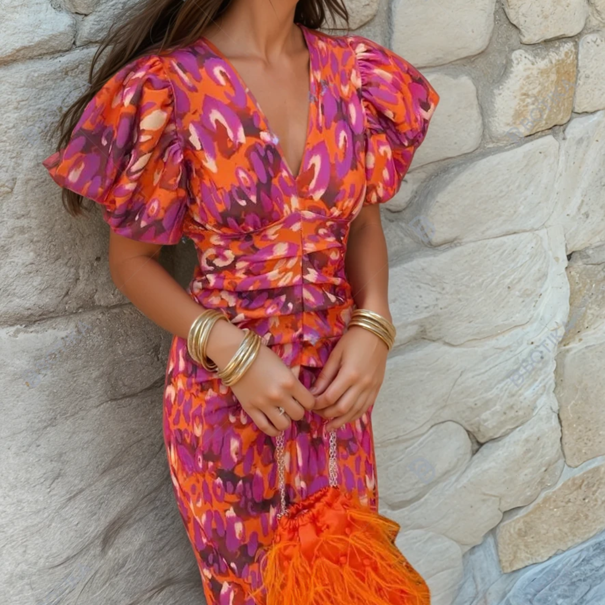 Carole | Vestido Vibrante de Fiesta con Detalles Espectaculares