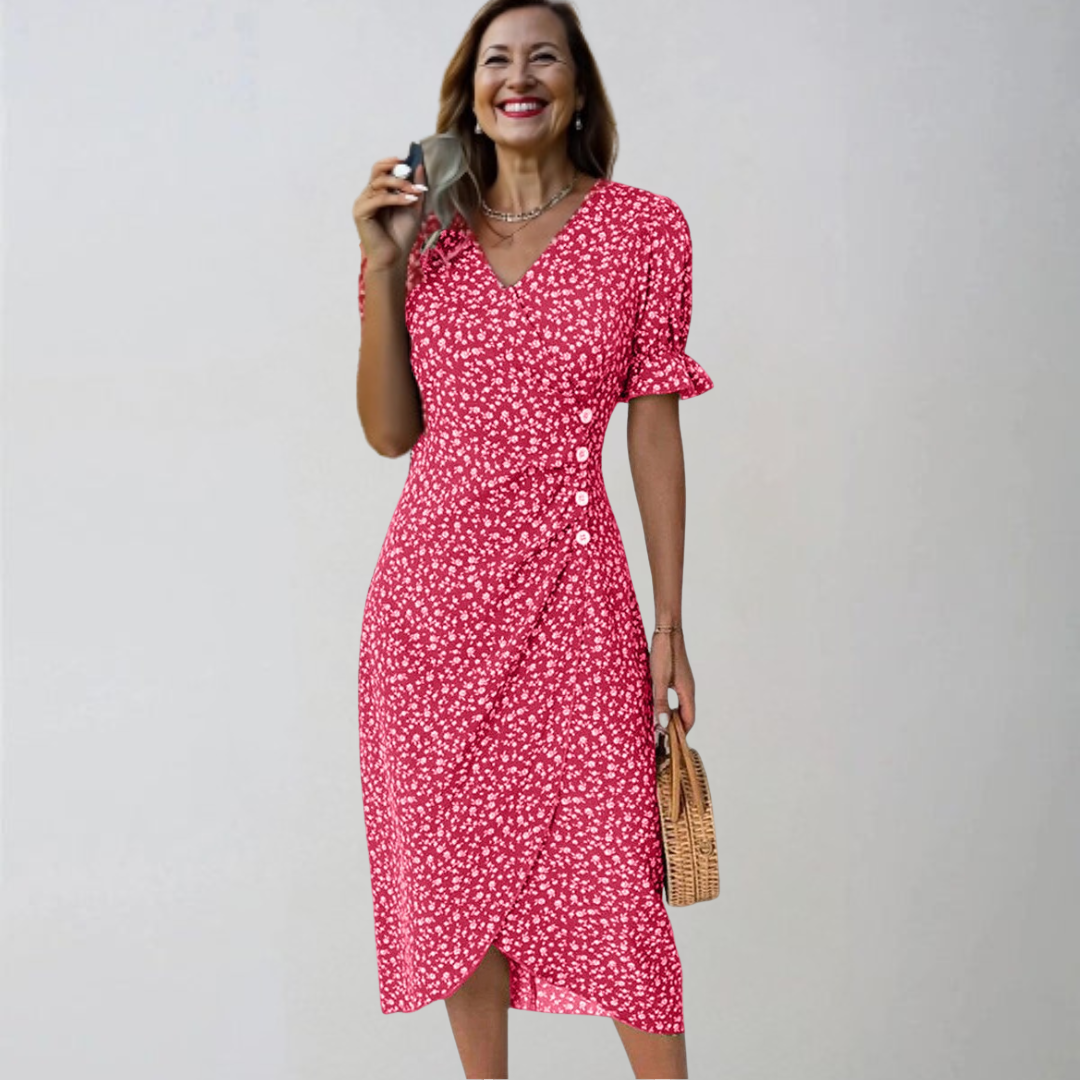 Elena | Elegante vestido midi con flores