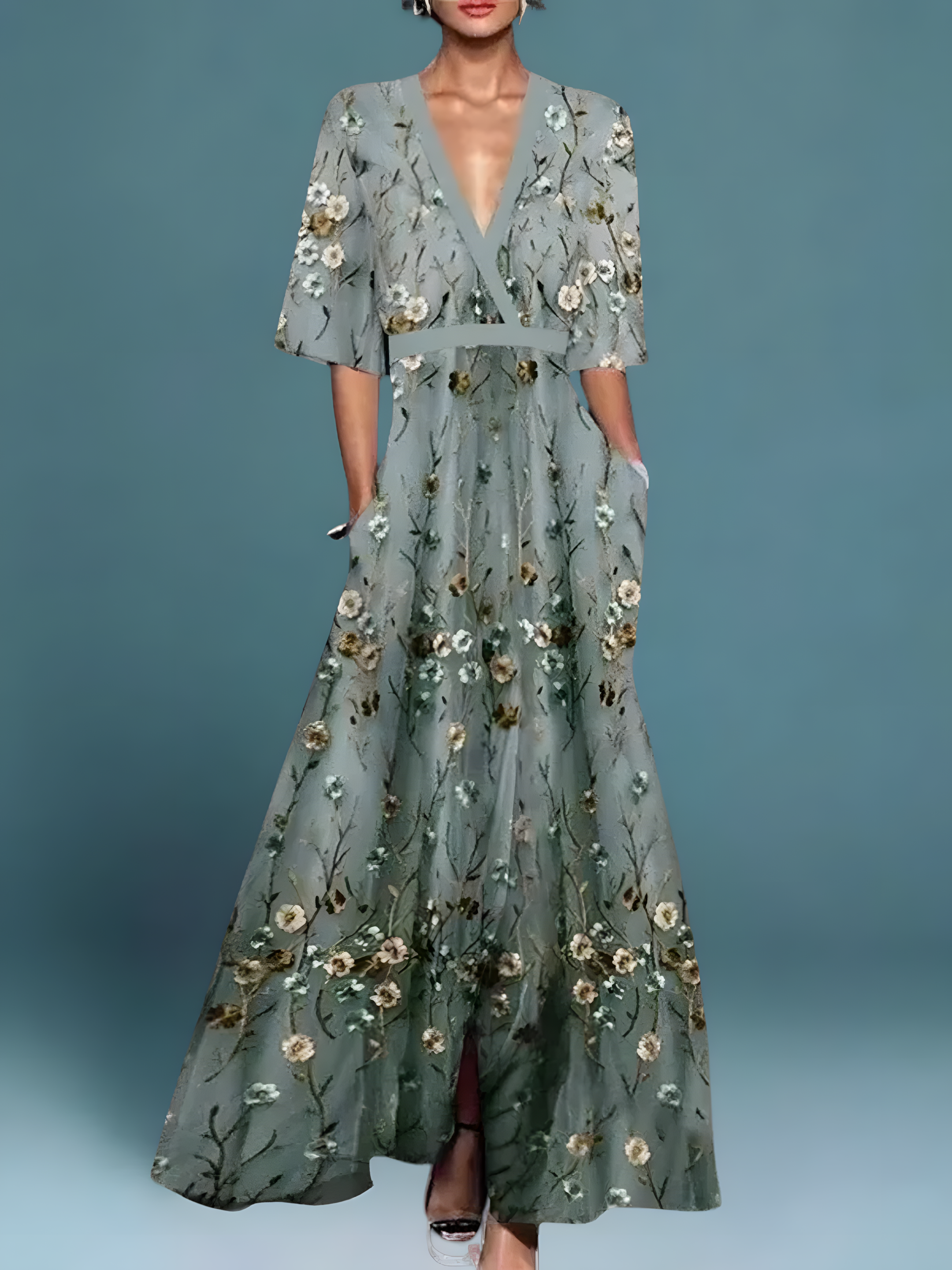 Elise™ | Vestido Cruzado Elegante con Flores
