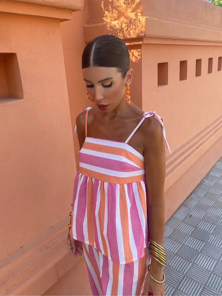 Hanne™ — Conjunto de Verano con Estampado y Pantalón