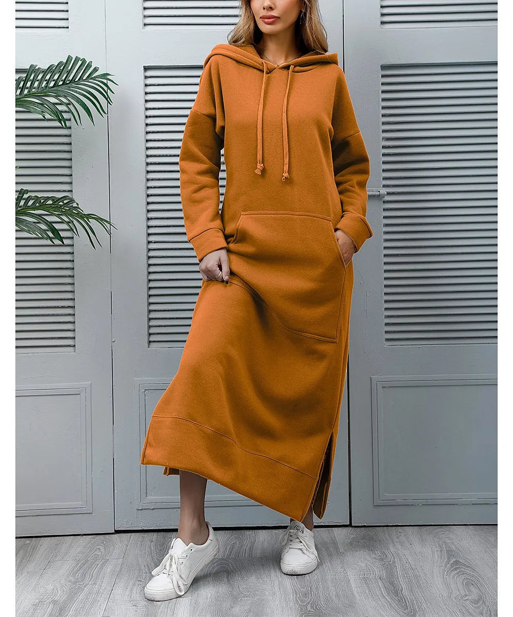 Ciska™ - Vestido Elegante con Capucha y Mangas Largas