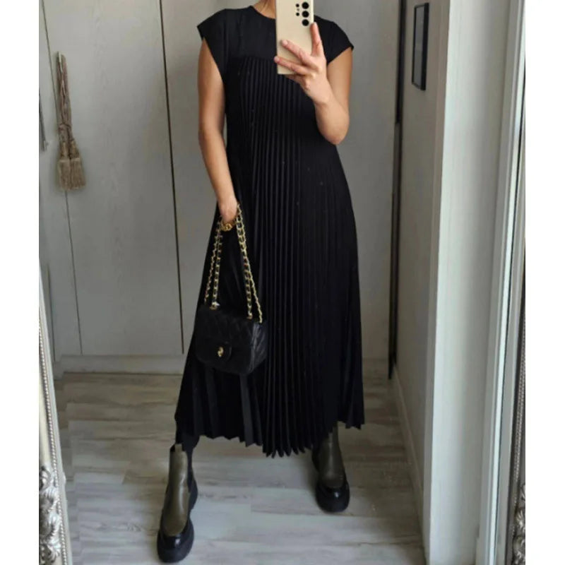 Tamara | Elegante Vestido Maxi Plisado