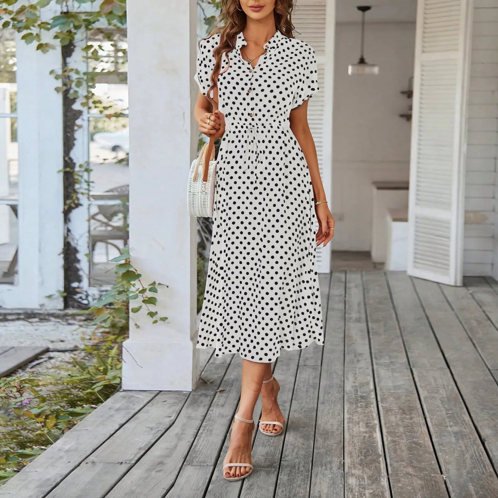 The Serena – Casual Floral Shift Midi Dress