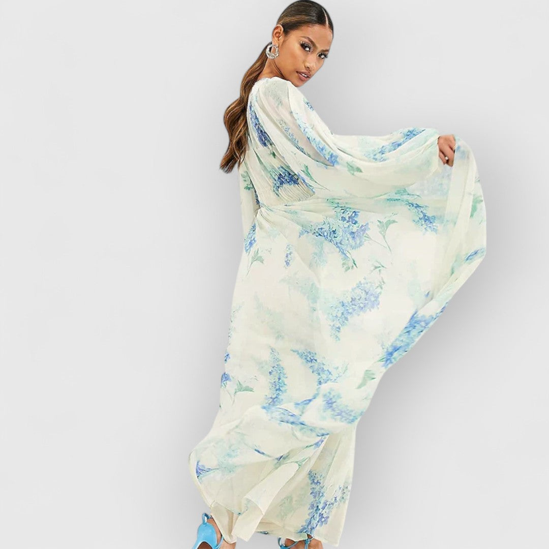 Vivia | Vestido de terciopelo premium en azul claro