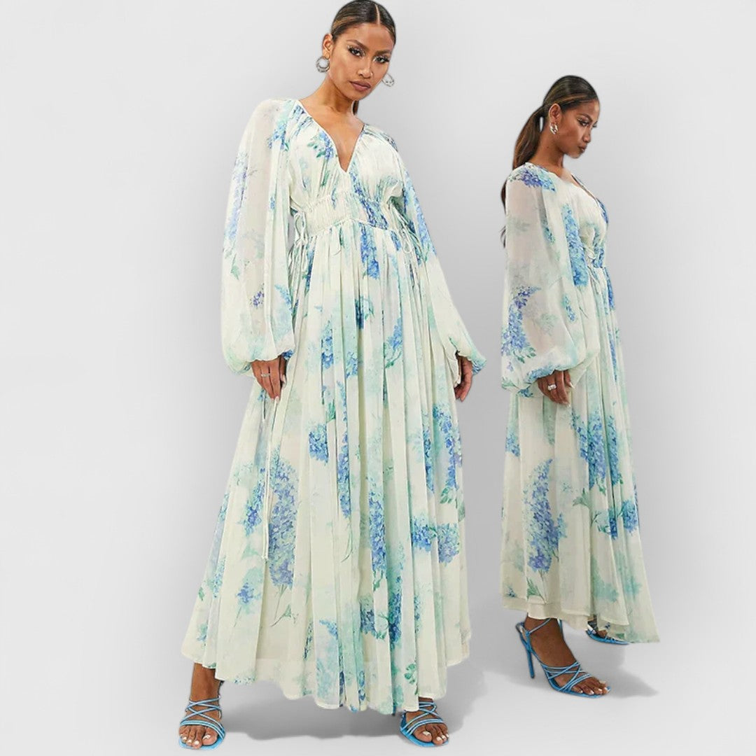 Vivia | Vestido de terciopelo premium en azul claro