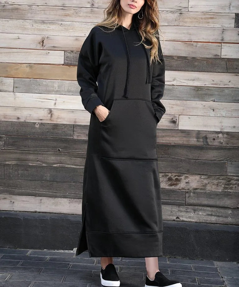 Ciska™ - Vestido Elegante con Capucha y Mangas Largas