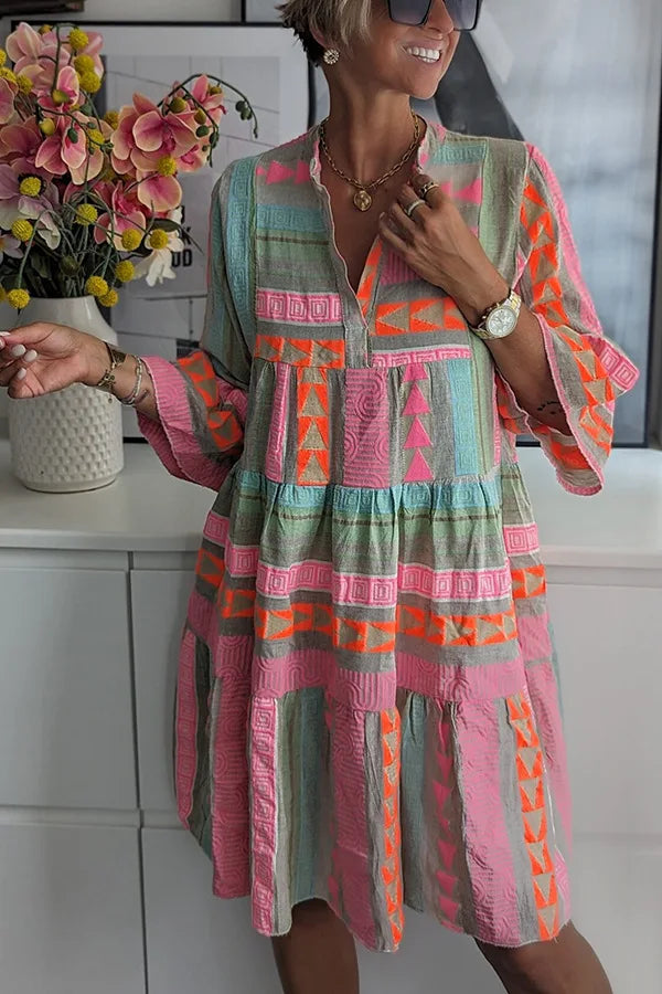 Juliane – Vestido de Swing Boho con Volantes