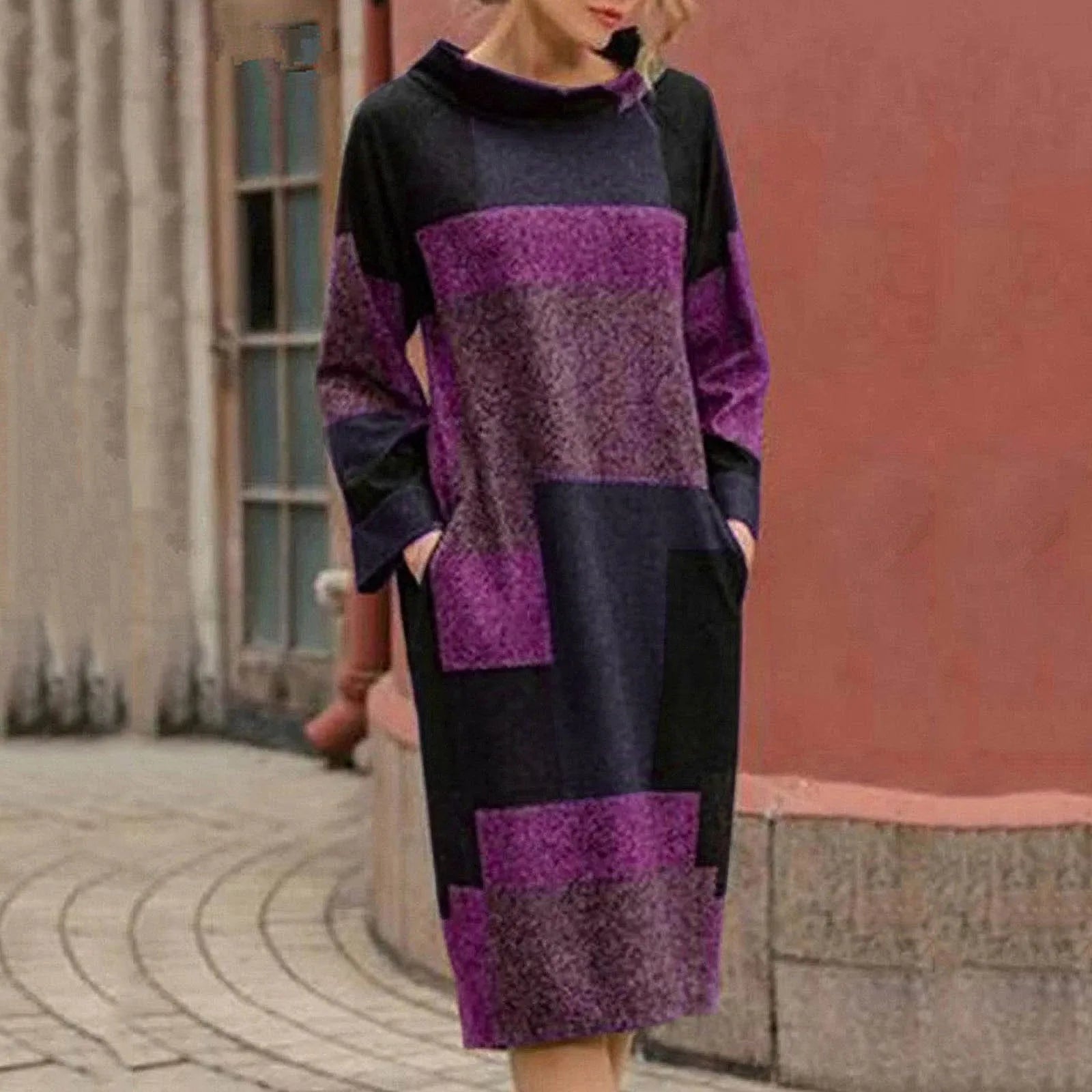 Chelsy™ - Vestido midi estilo patchwork vintage