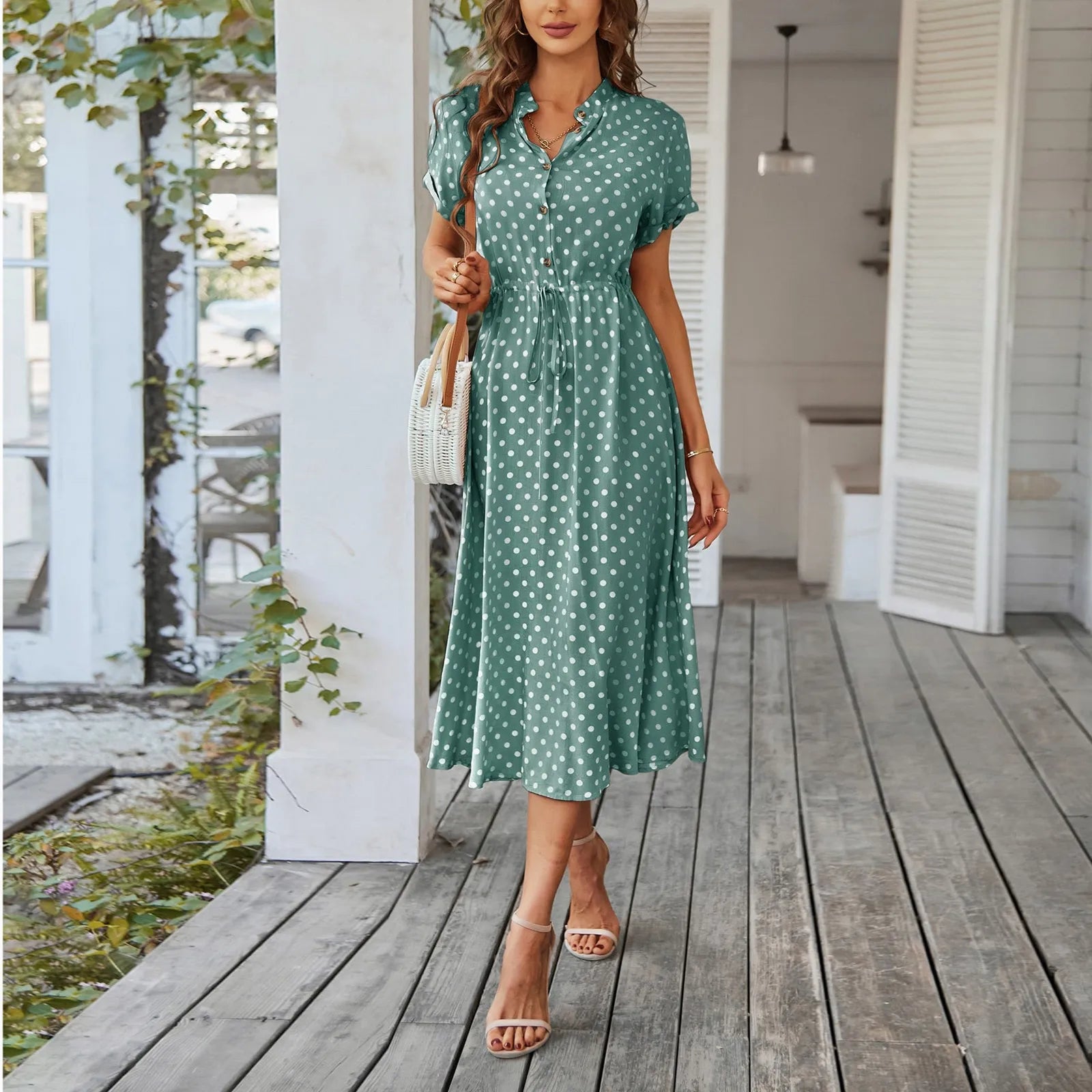 The Serena – Casual Floral Shift Midi Dress