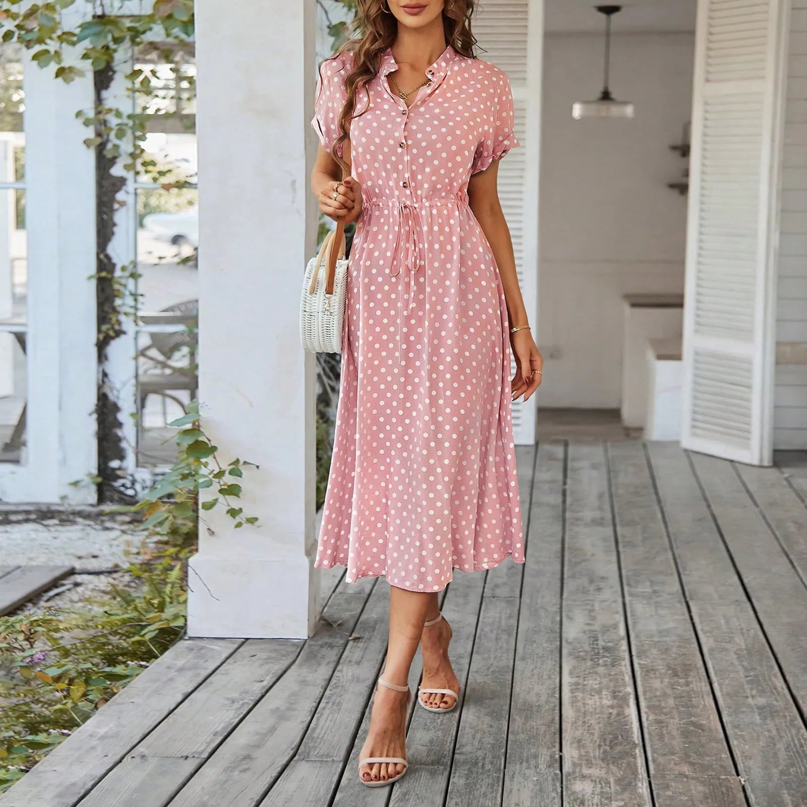The Serena – Casual Floral Shift Midi Dress