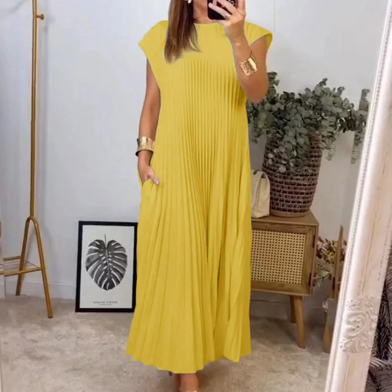 Tamara | Elegante Vestido Maxi Plisado