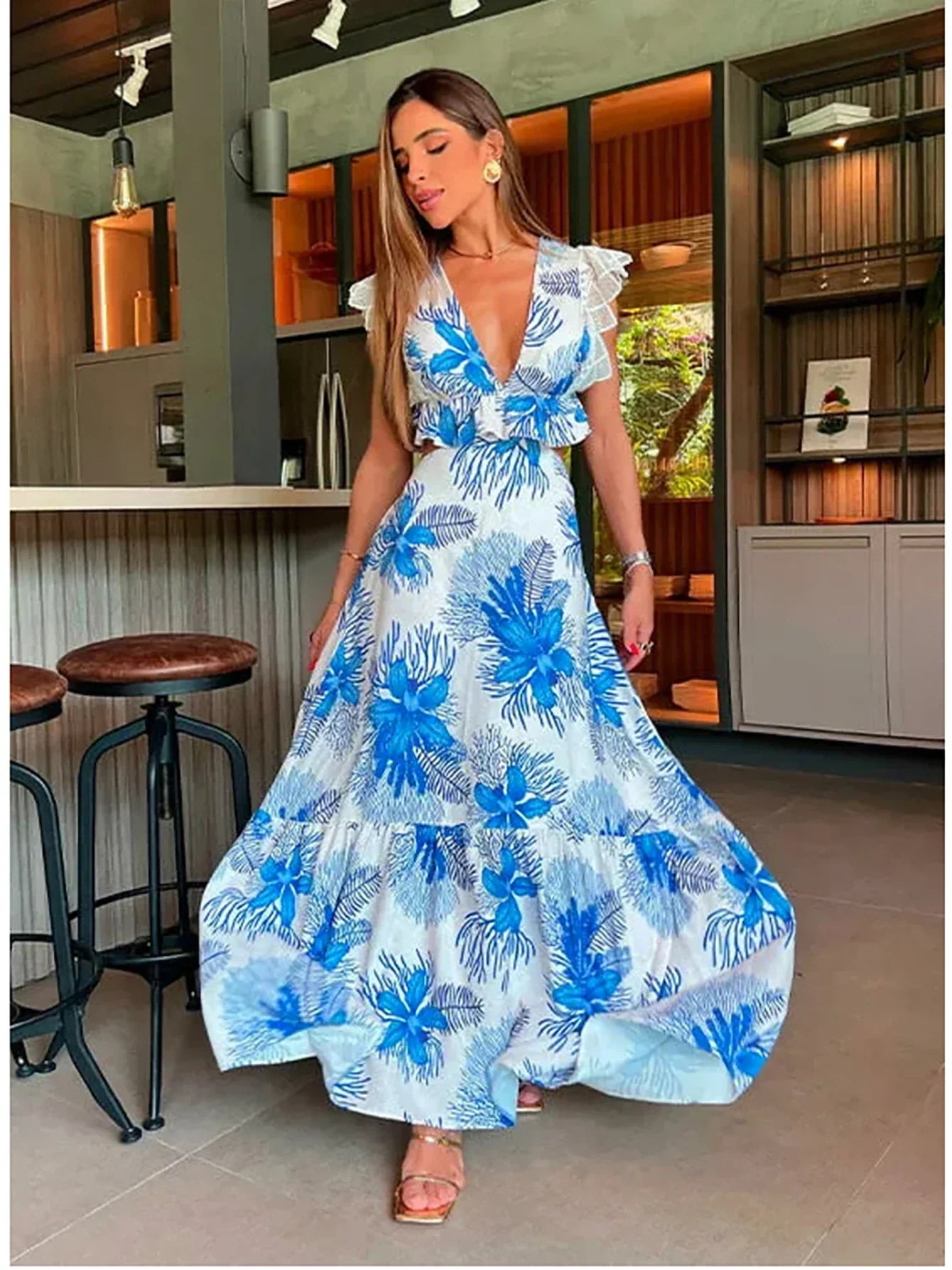 Margie - Vestido Maxi de Encaje Sin Mangas a la Moda