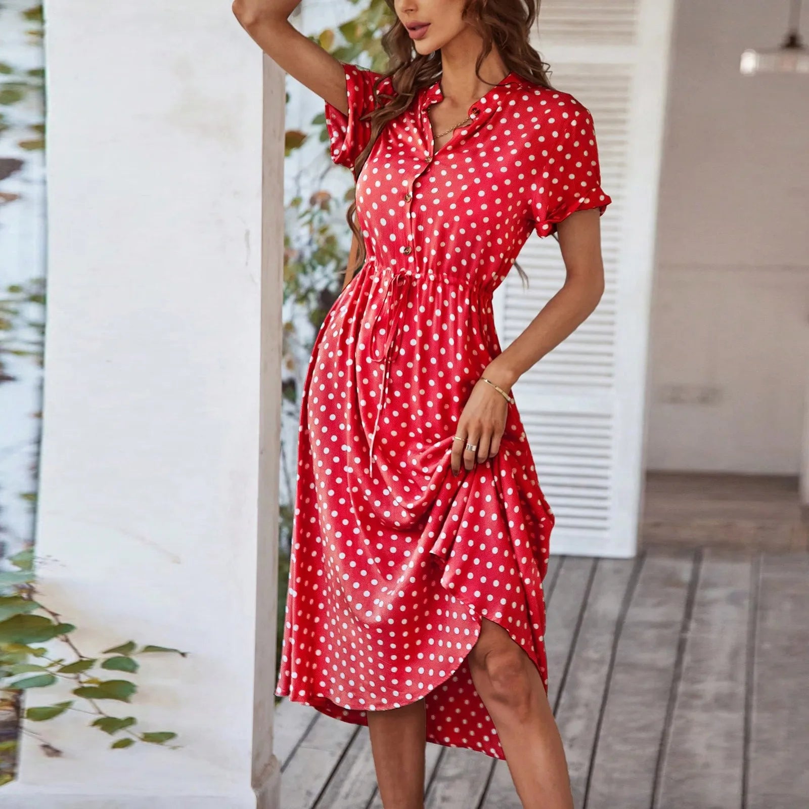 The Serena – Casual Floral Shift Midi Dress