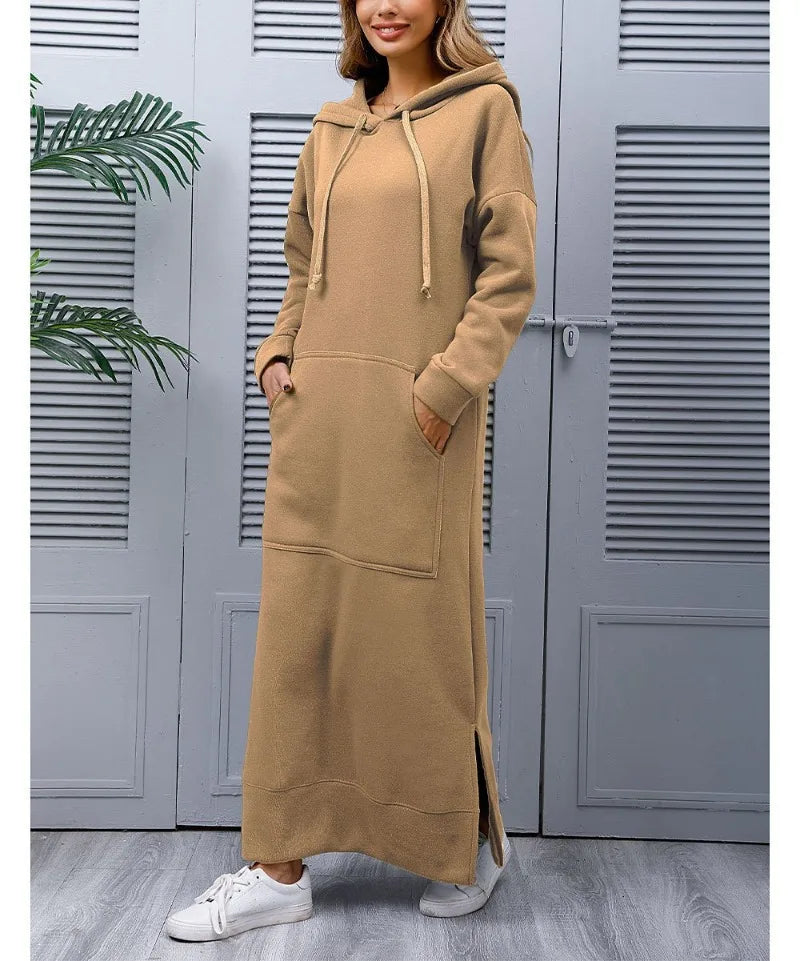 Ciska™ - Vestido Elegante con Capucha y Mangas Largas
