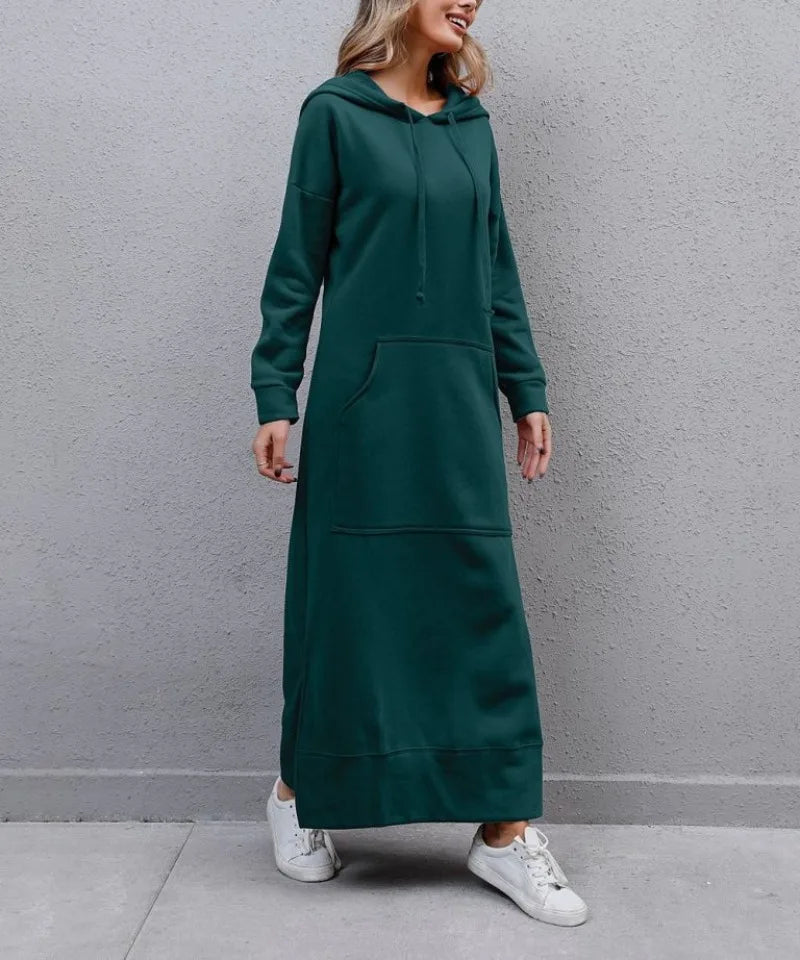 Ciska™ - Vestido Elegante con Capucha y Mangas Largas