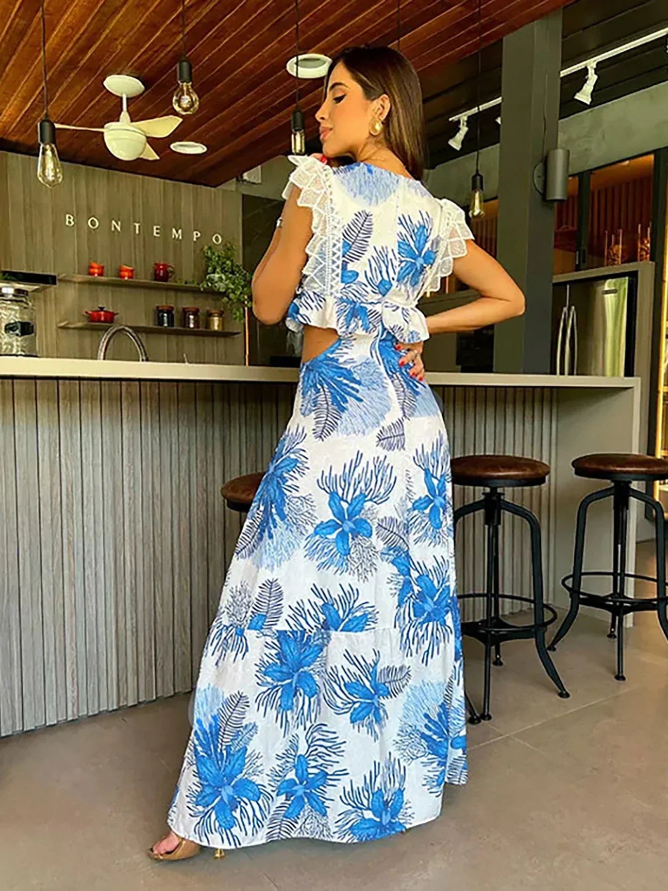 Margie - Vestido Maxi de Encaje Sin Mangas a la Moda