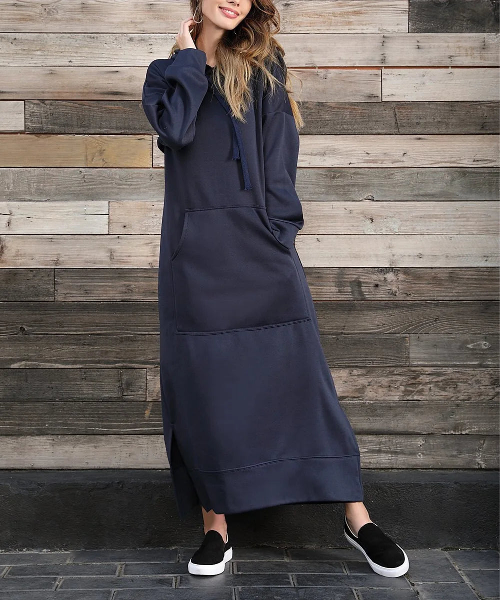 Ciska™ - Vestido Elegante con Capucha y Mangas Largas