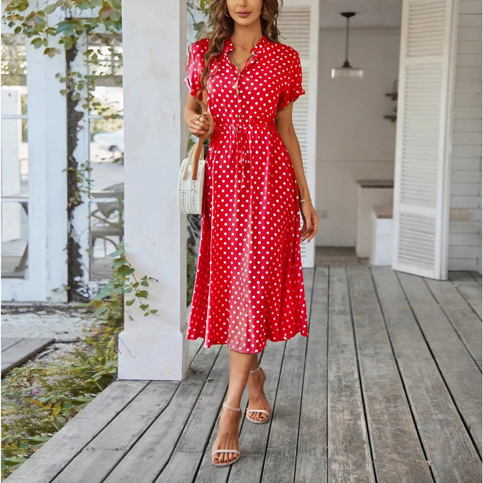 The Serena – Casual Floral Shift Midi Dress