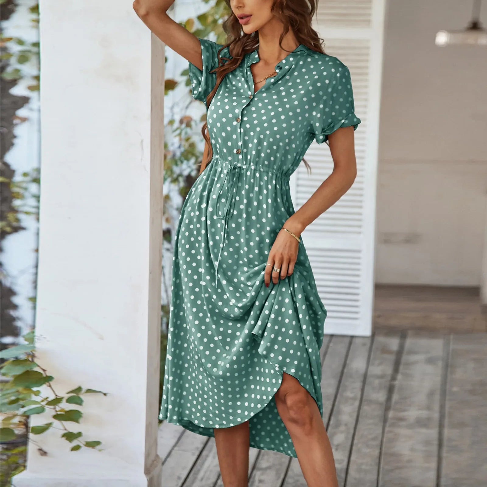 The Serena – Casual Floral Shift Midi Dress