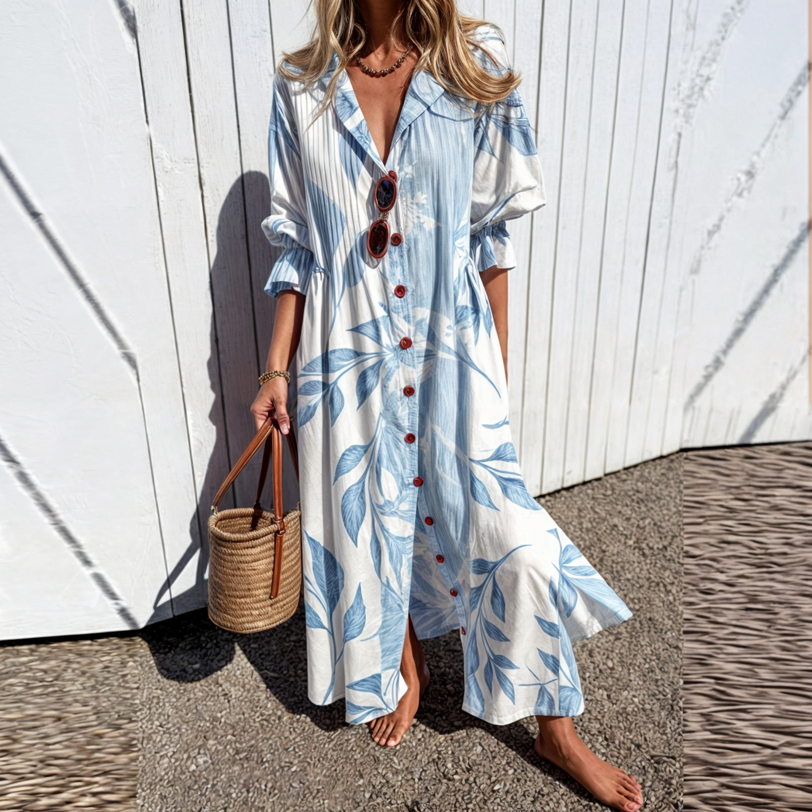 Odessa | Vestido Maxi Floral con Botones