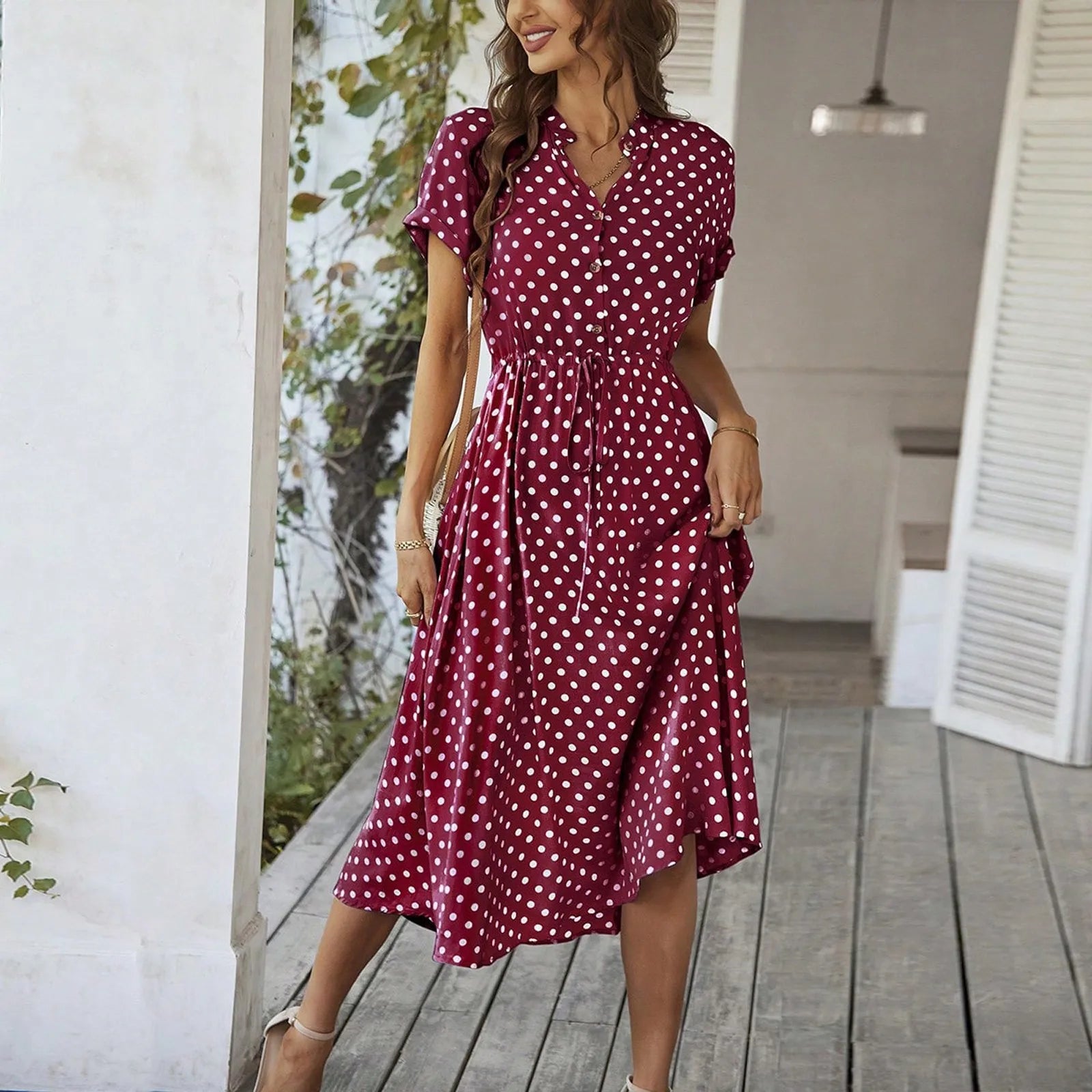 The Serena – Casual Floral Shift Midi Dress