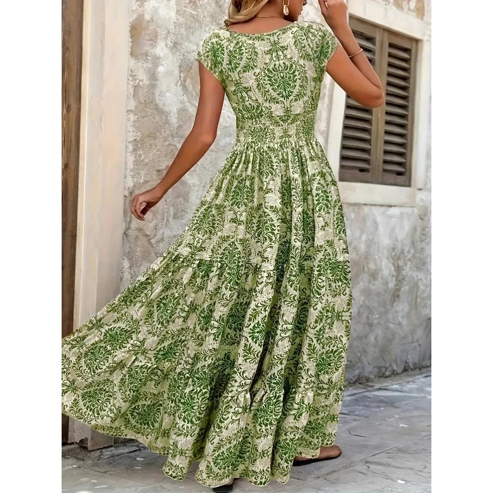 The Marisol – Bohemian V-Neck Maxi Dress