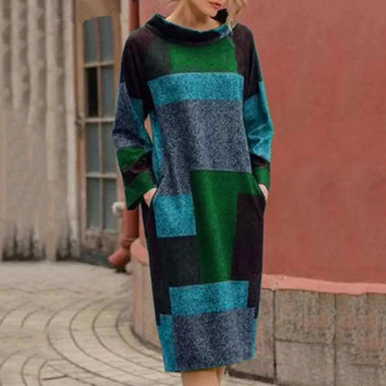 Chelsy™ - Vestido midi estilo patchwork vintage