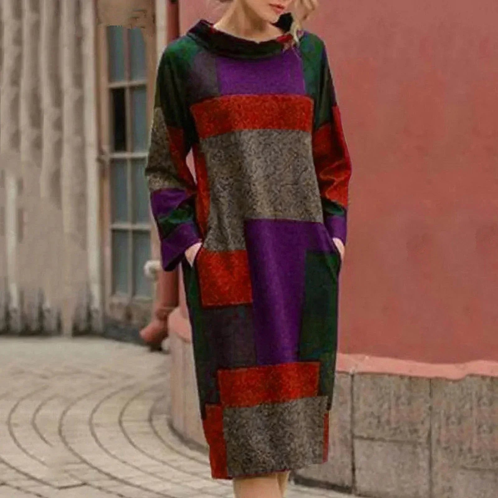 Chelsy™ - Vestido midi estilo patchwork vintage