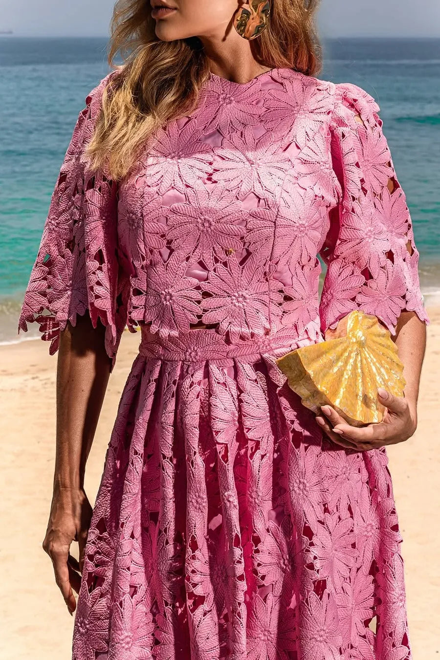 Conjunto de Top de Encaje y Falda Larga LIORAÉ